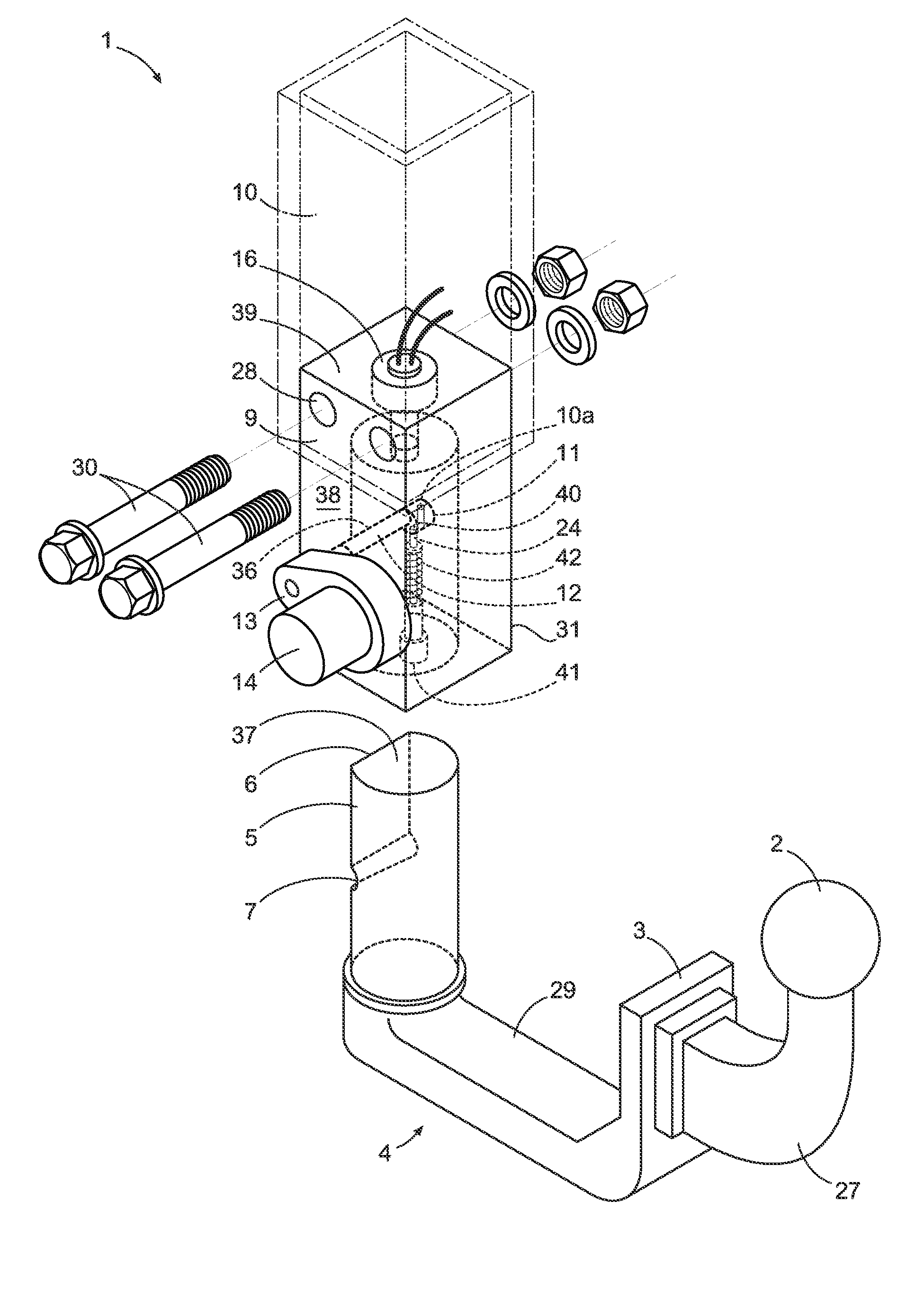 Electronically controlled tow hitch assembly