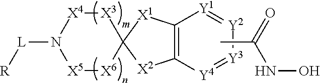 2-spiro-5- and 6-hydroxamic acid indanes as HDAC inhibitors