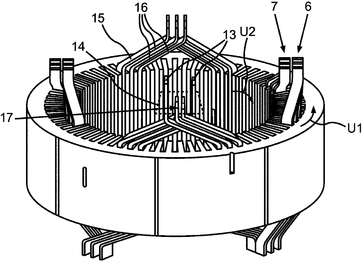 Stator having an insulated bar winding for an electric machine