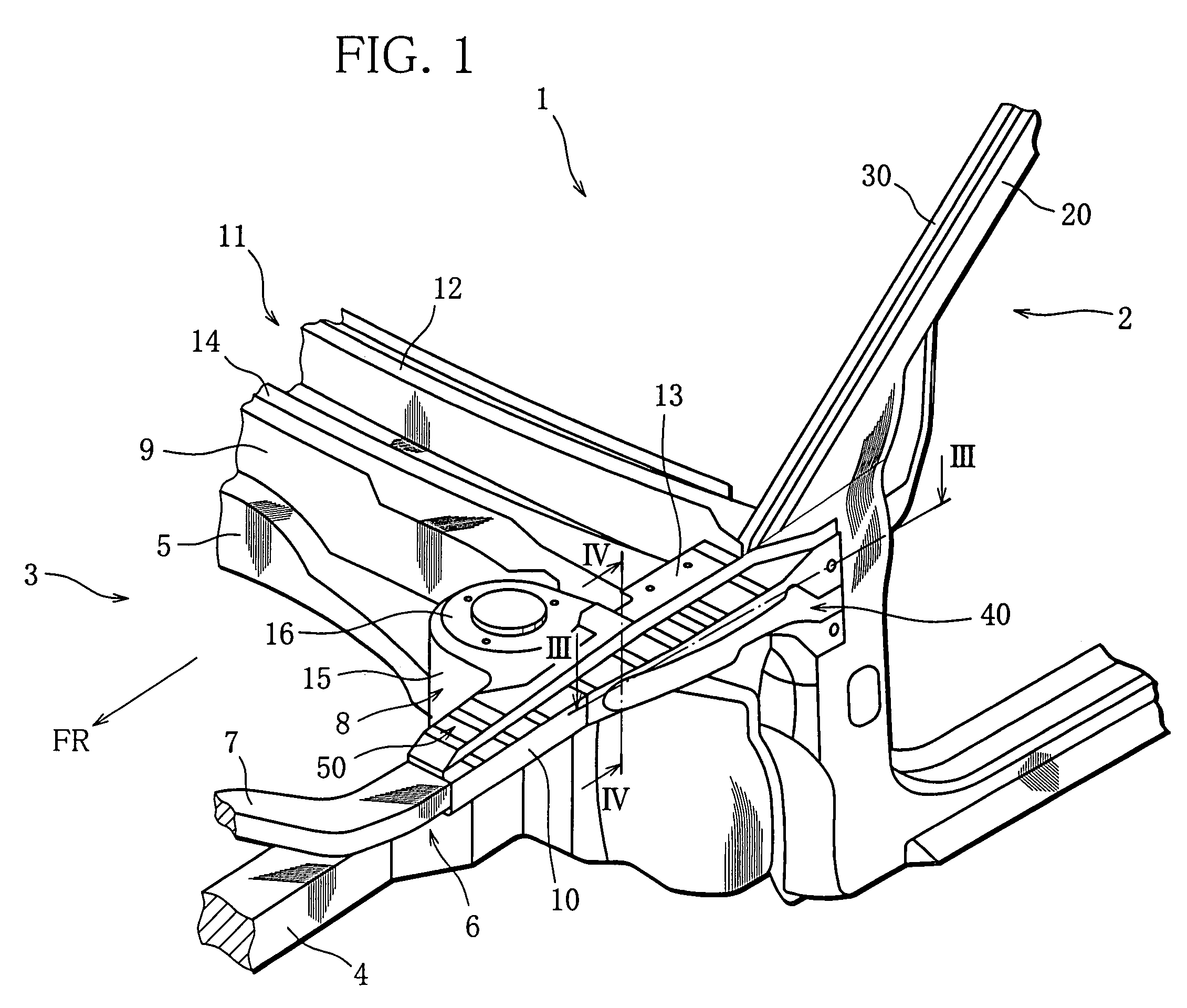 Vehicle body frame structure