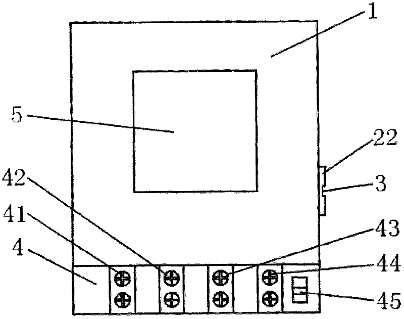 Electric energy meter for PFTTX (power fiber-to-the-x, x = H for home, P for premises, C for curb and N for node or neighborhood) and wiring method