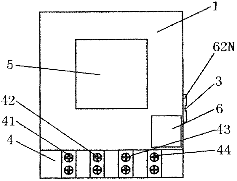 Electric energy meter for PFTTX (power fiber-to-the-x, x = H for home, P for premises, C for curb and N for node or neighborhood) and wiring method