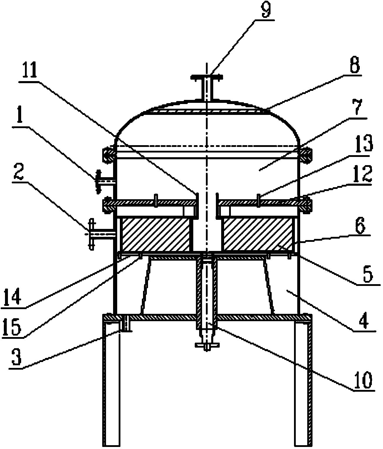 Raw oil associated gas supergravity separation device