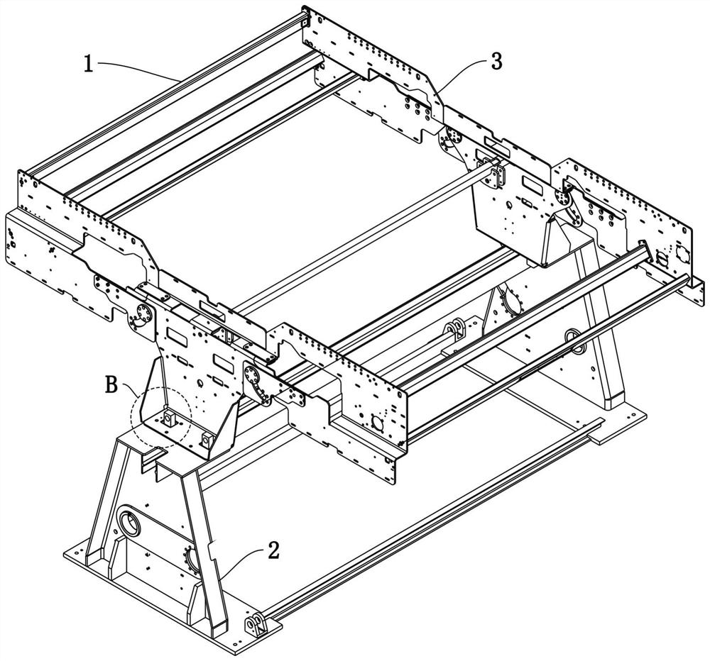 Wallboard of paper receiving machine frame, paper receiving machine frame and paper feeding unit frame structure