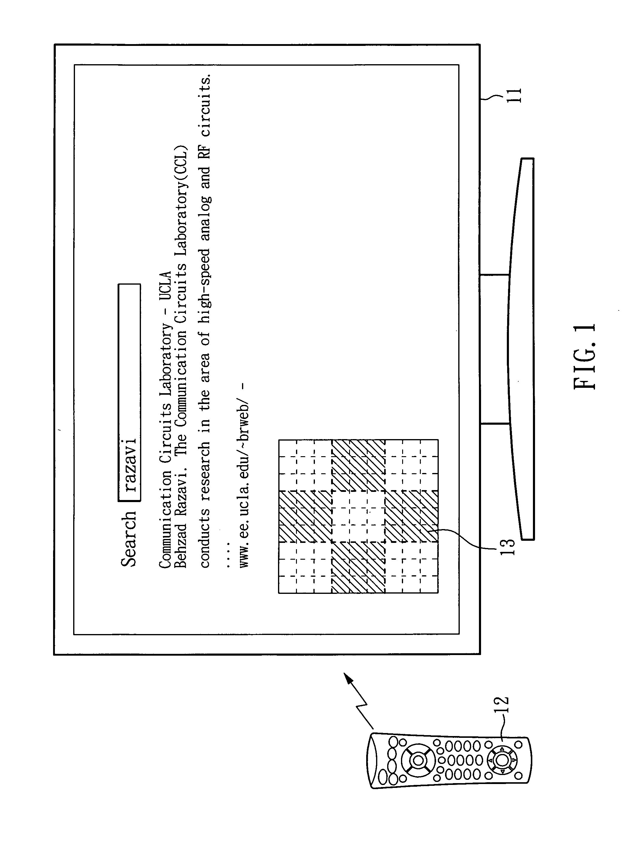Nine-square virtual input system using a remote control