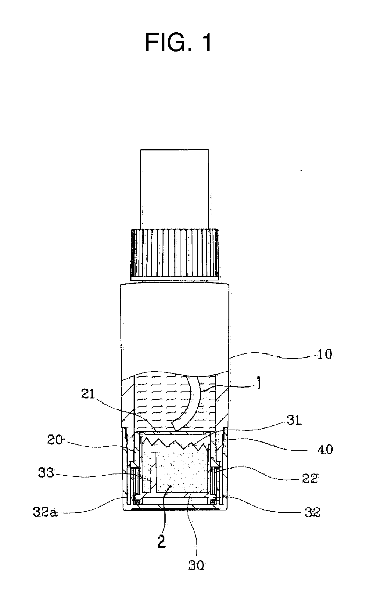 Container for mixing two different types of solutions