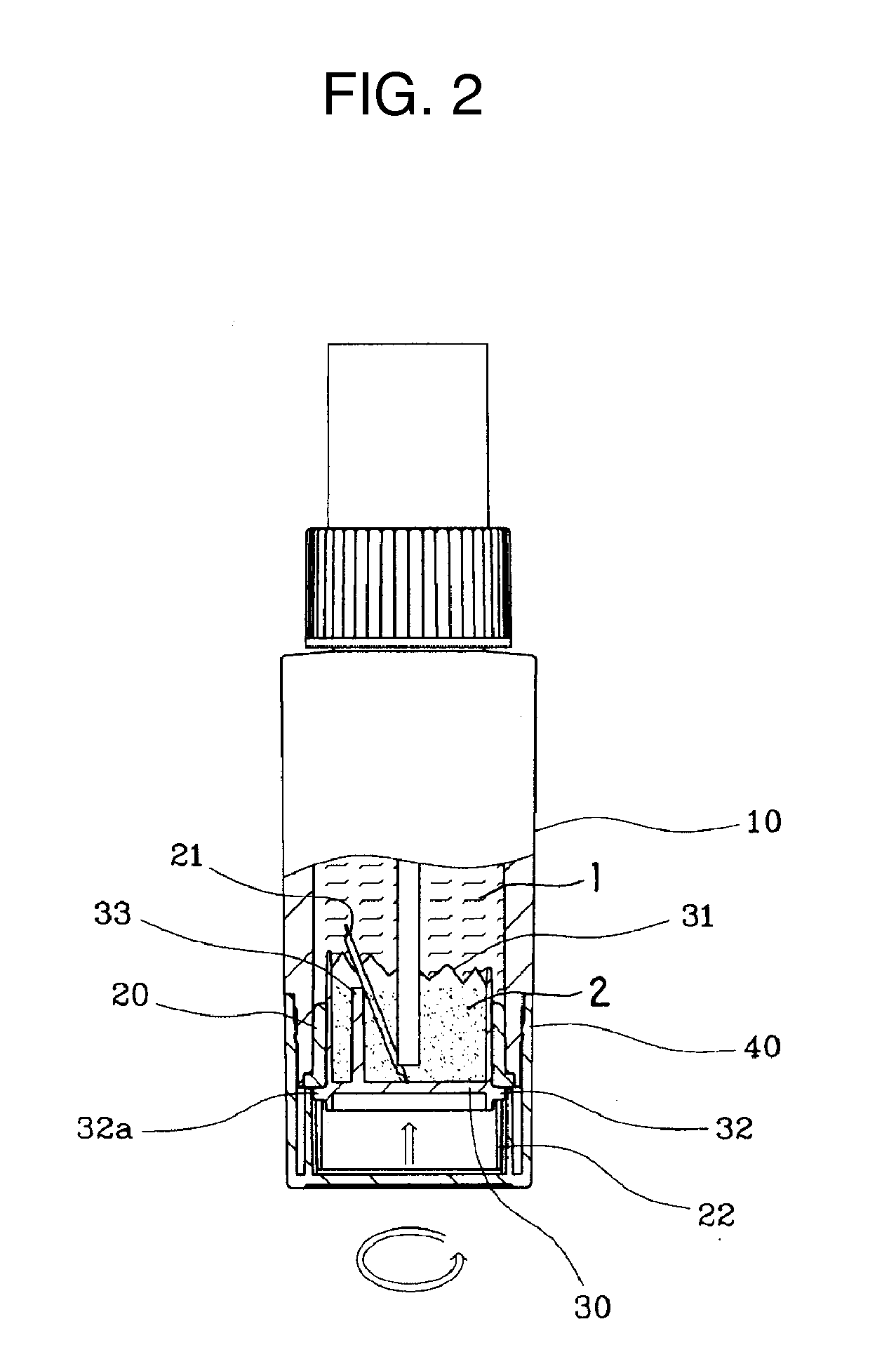 Container for mixing two different types of solutions