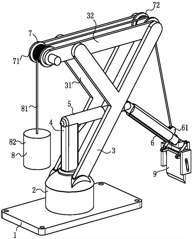Mechanical arm of shovel type stacking machine