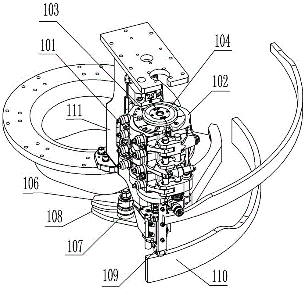 Link mechanism for opening and closing die set and lifting bottom die of bottle blowing machine