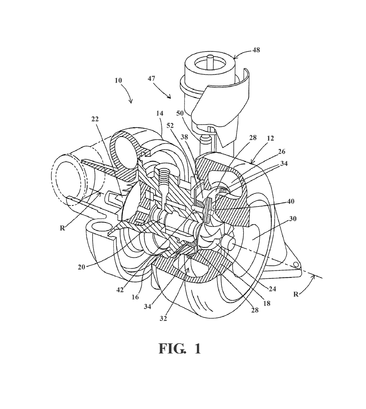 Turbocharger with variable turbine geometry having grooved guide vanes