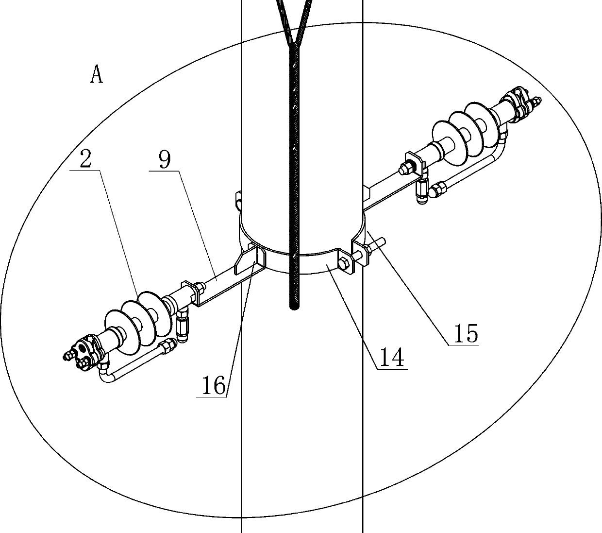 A substation single-rod double-cable OPGW residual cable installation fitting and installation method