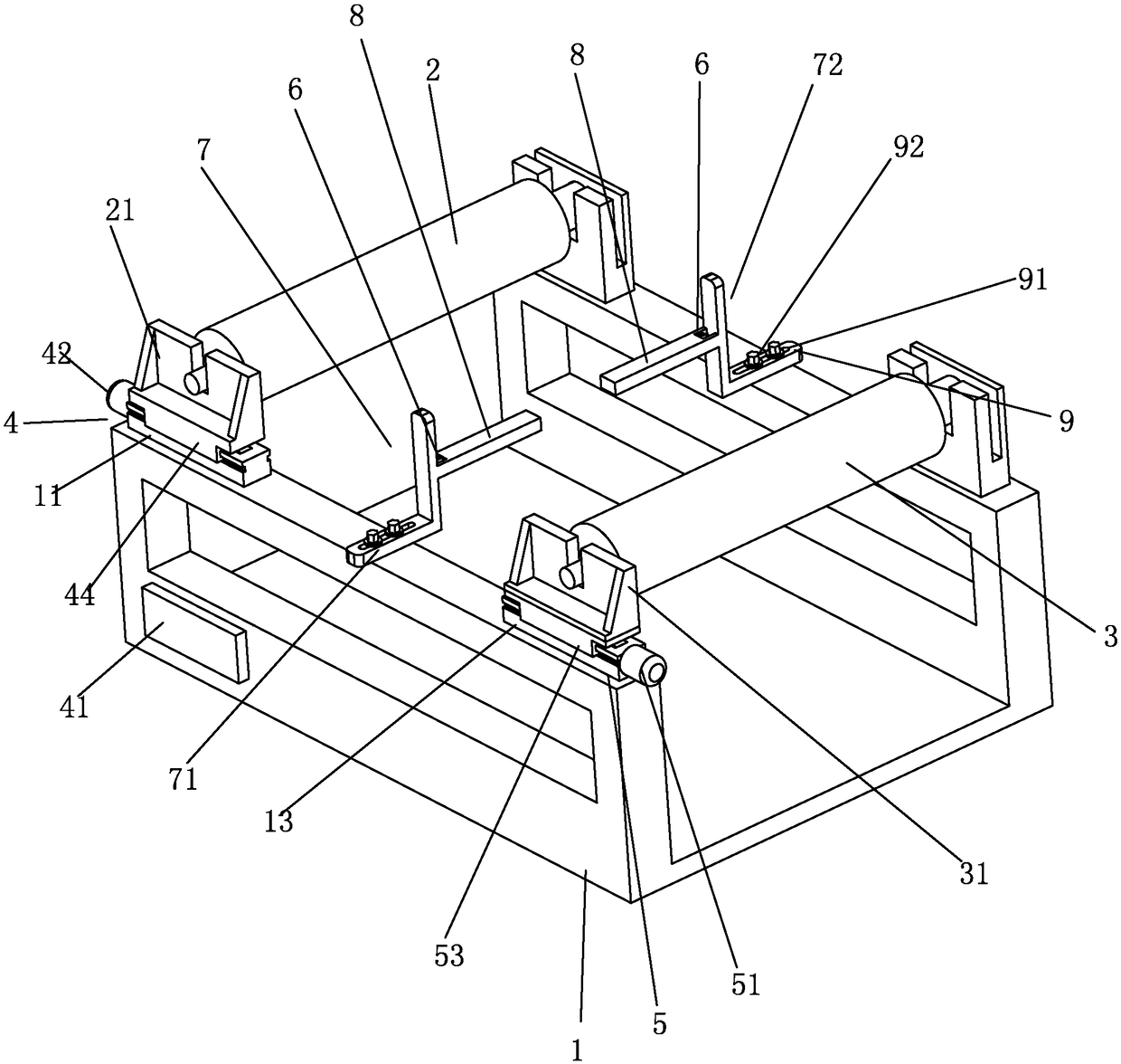 Automatic deviation adjusting device for waterproof coiled material production line