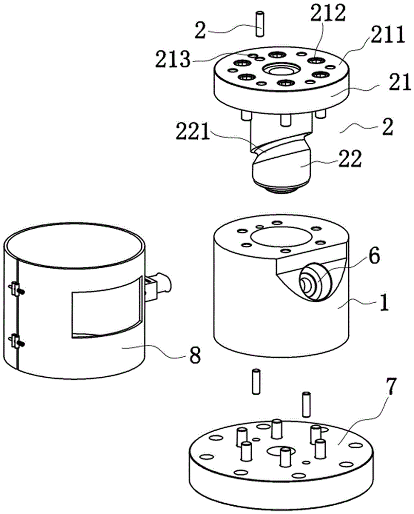 Distributor with circular outlet