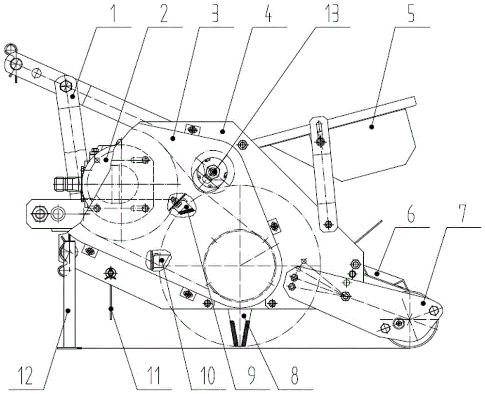 Straw secondary chopping and spreading machine