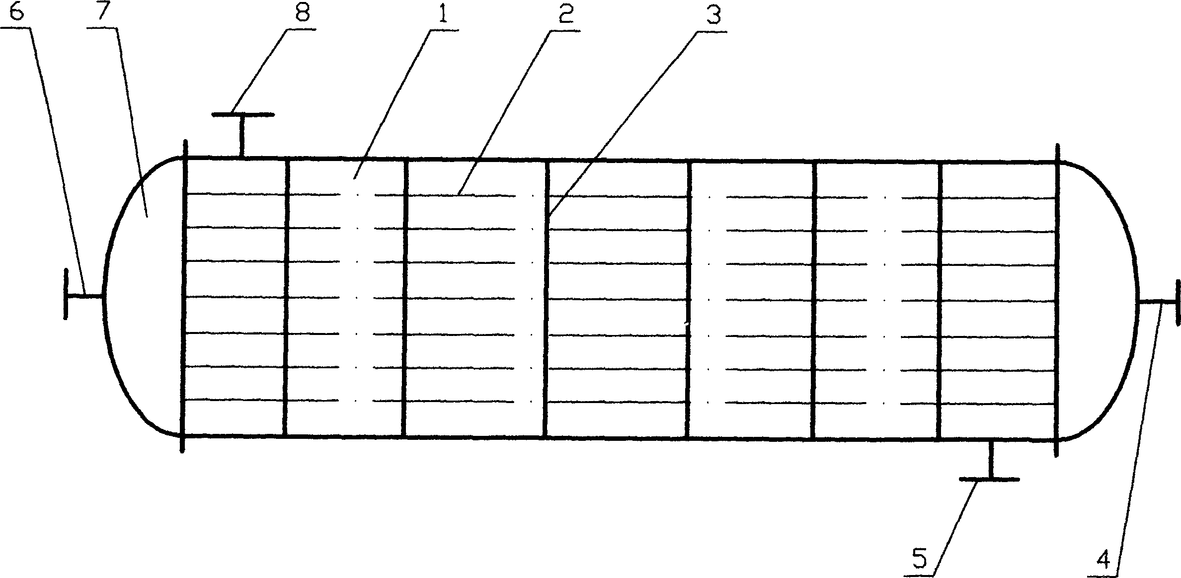 Shell type heat exchanger configured from composite tubes of figured pattern card