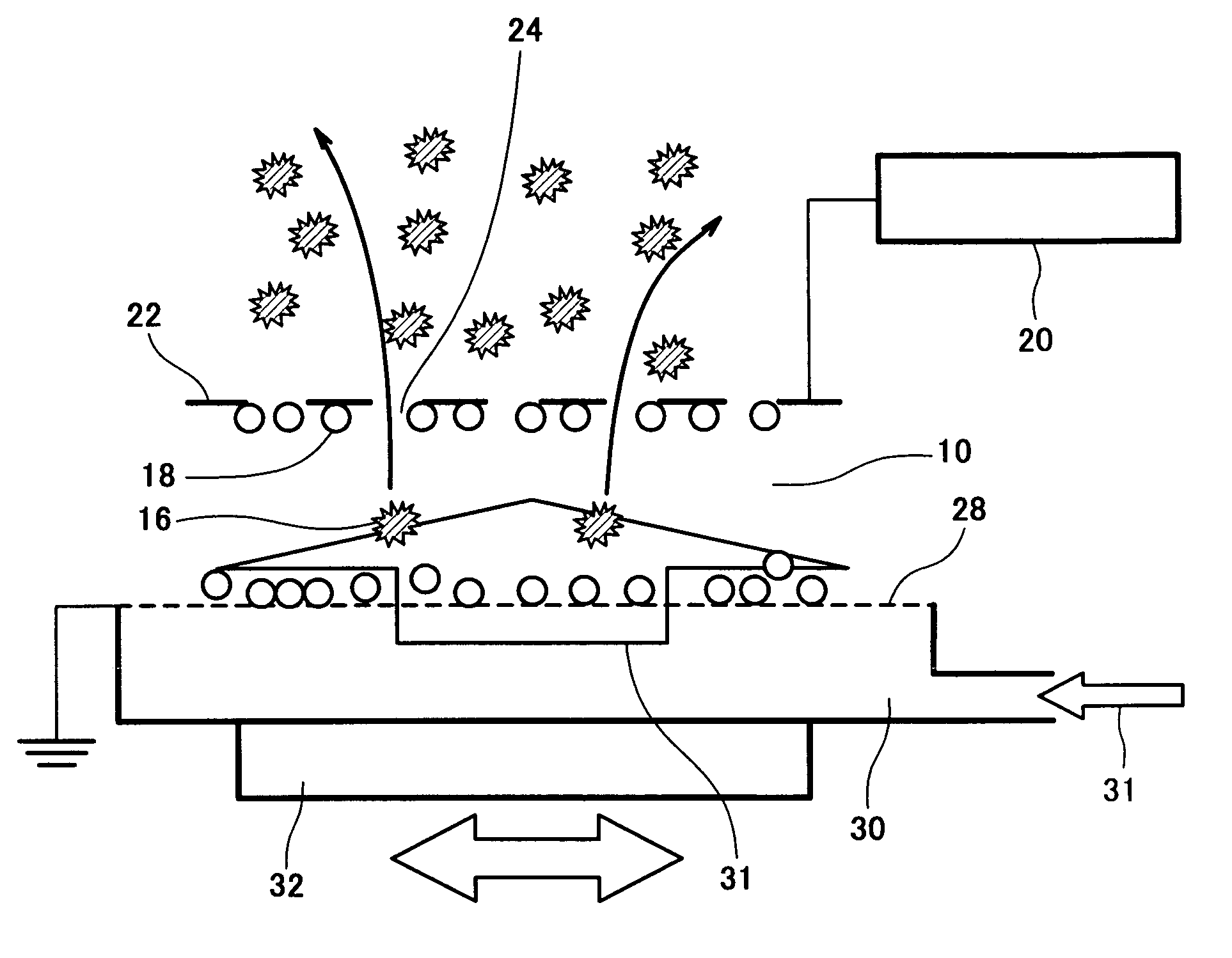 Method for electrostatically separating particles, apparatus for electrostatically separating particles, and processing system