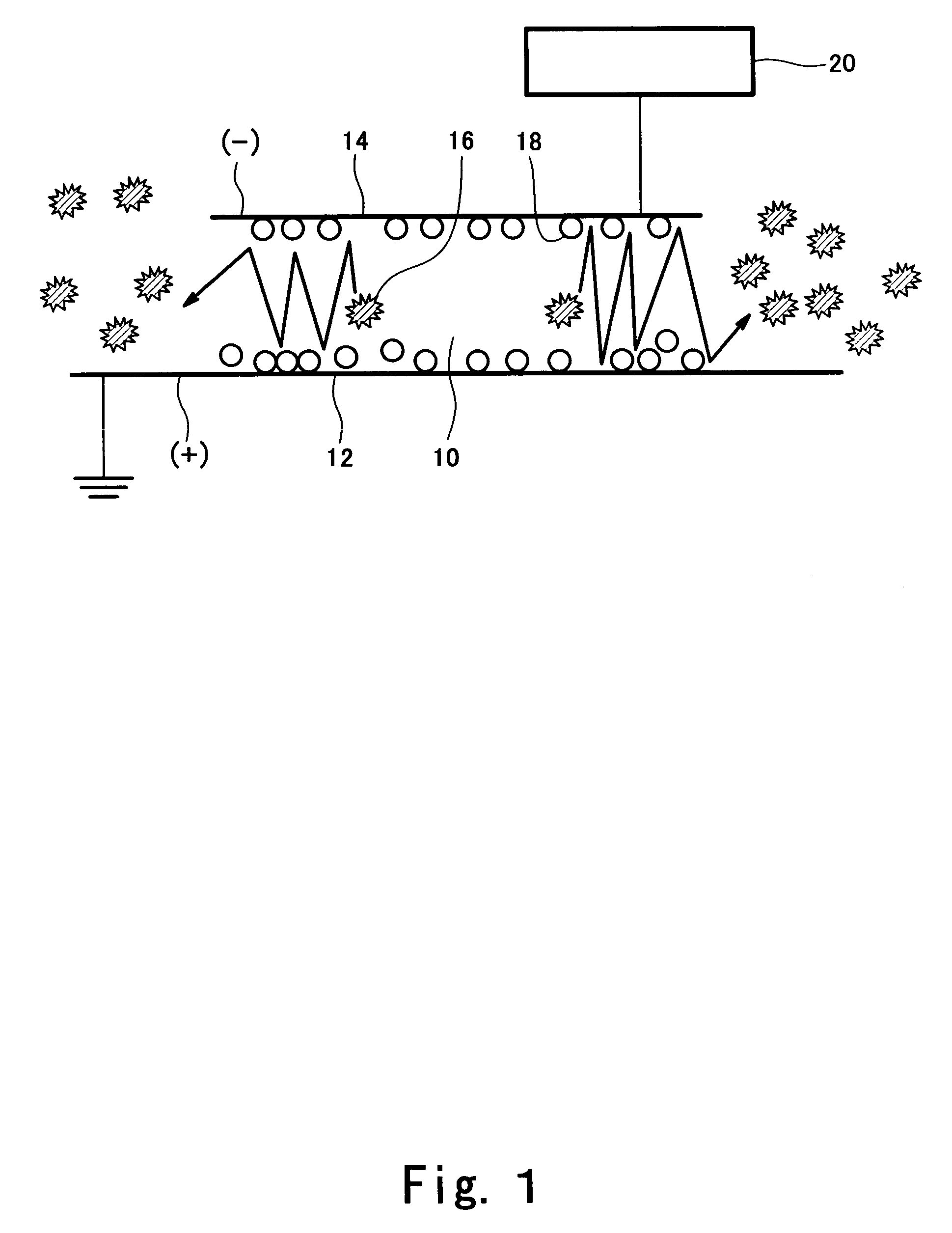 Method for electrostatically separating particles, apparatus for electrostatically separating particles, and processing system
