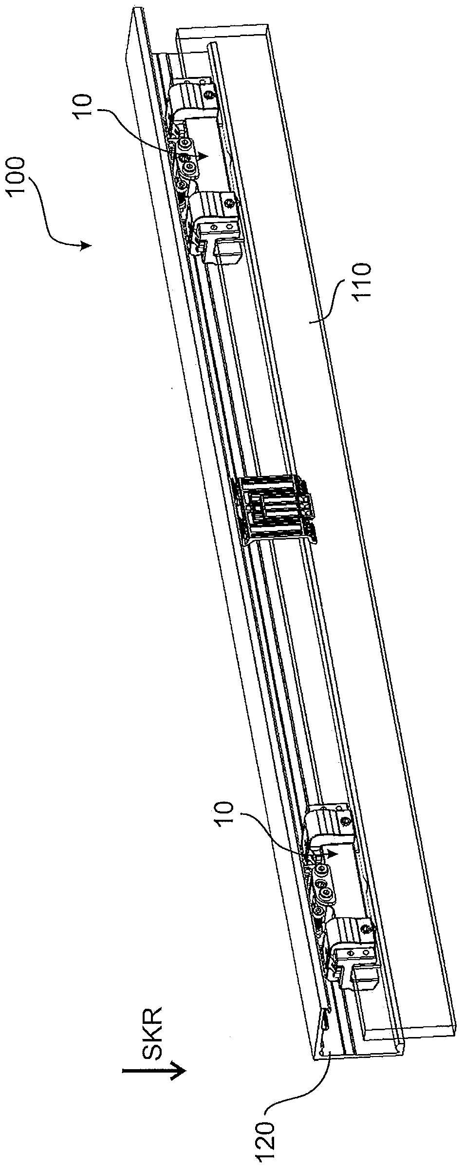 Roller frame for accommodating sliding doors with height adjustment