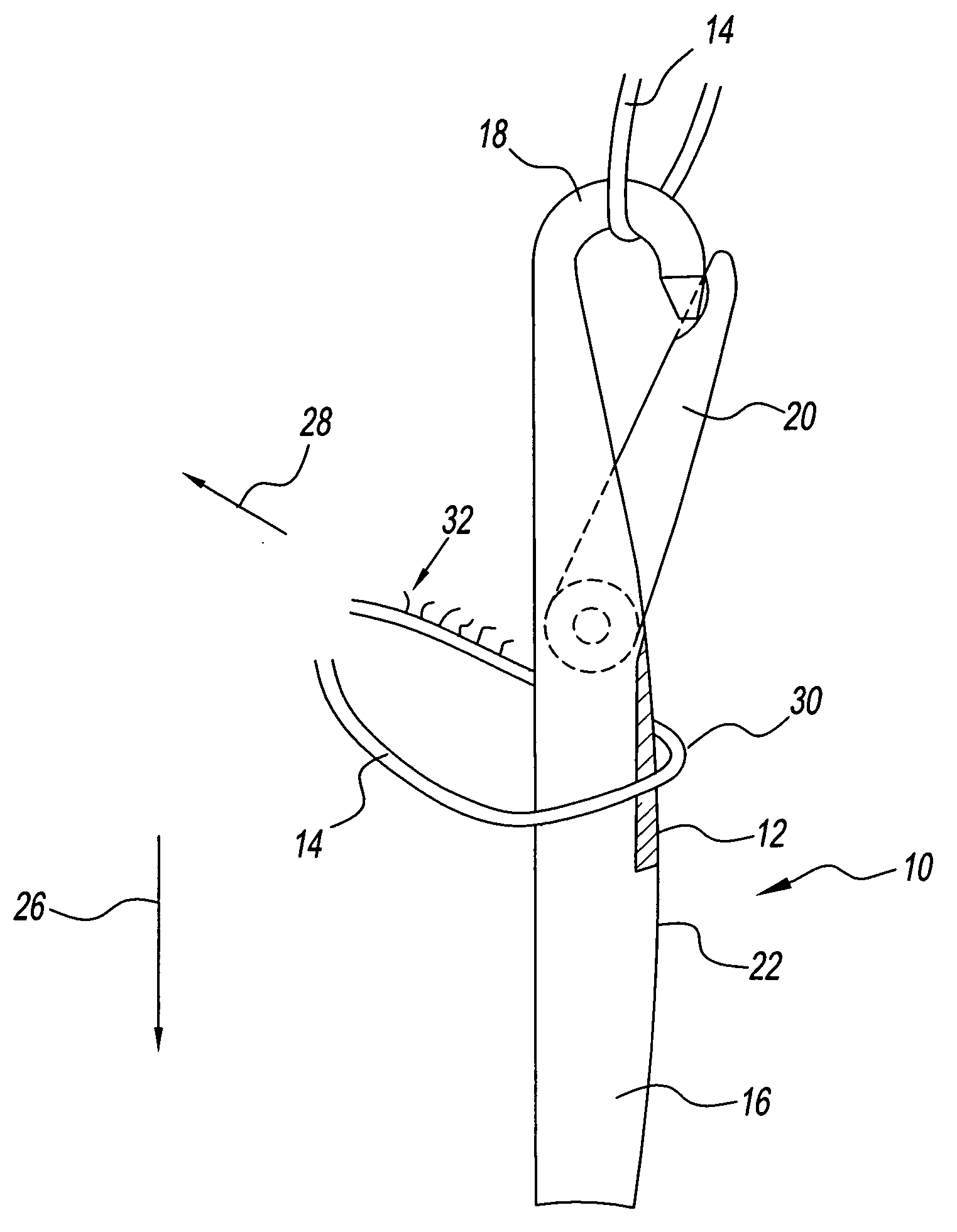 Knitting needle for knitting sueded fabrics and methods of knitting sueded fabrics