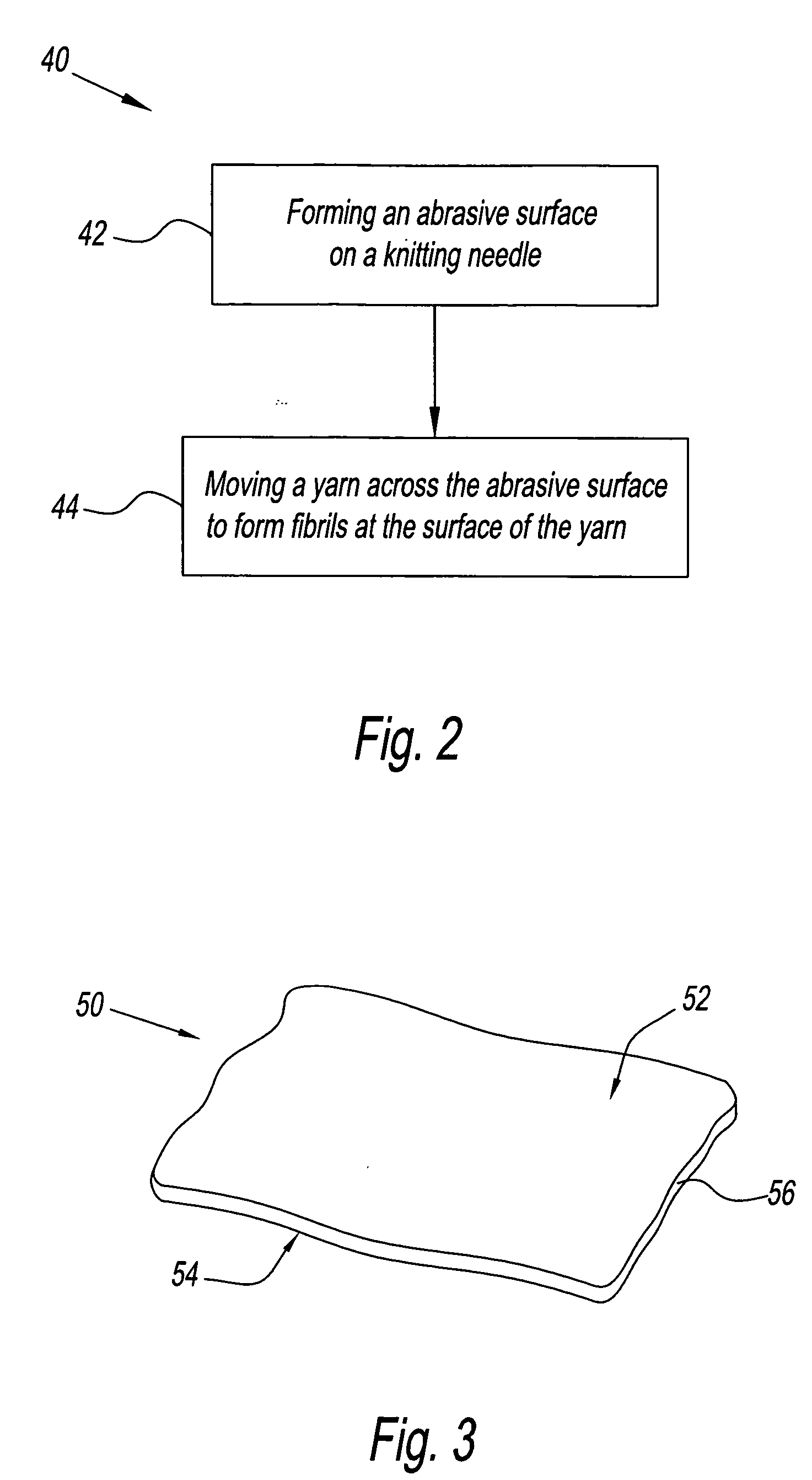 Knitting needle for knitting sueded fabrics and methods of knitting sueded fabrics