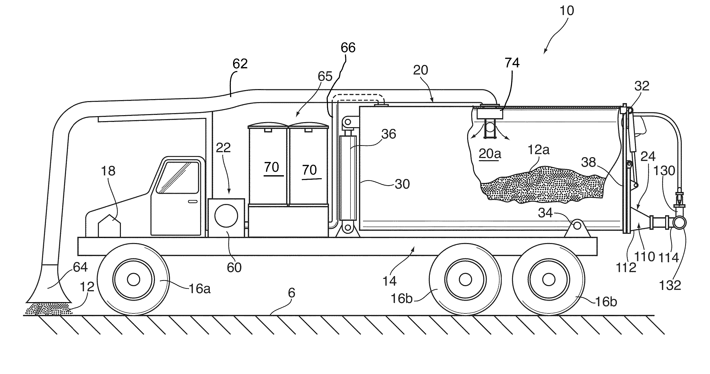 Vacuum Truck With Pneumatic Transfer System