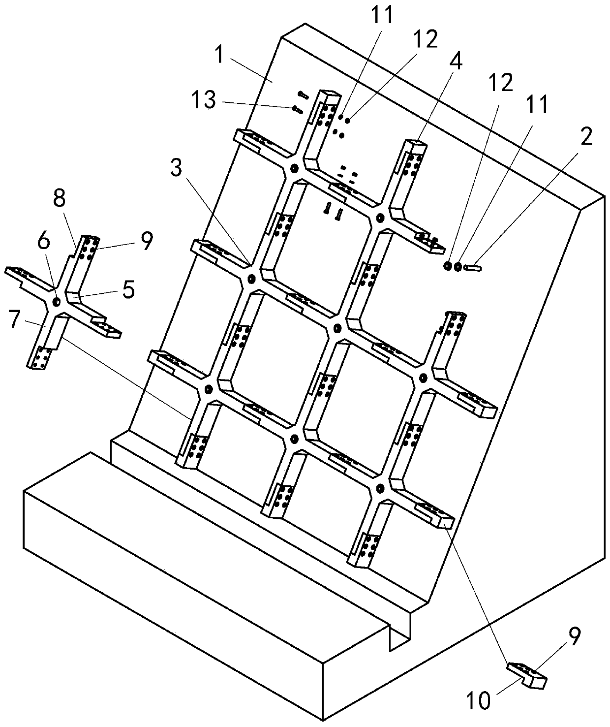 Construction method and structure of assembly anchor rod frame beam