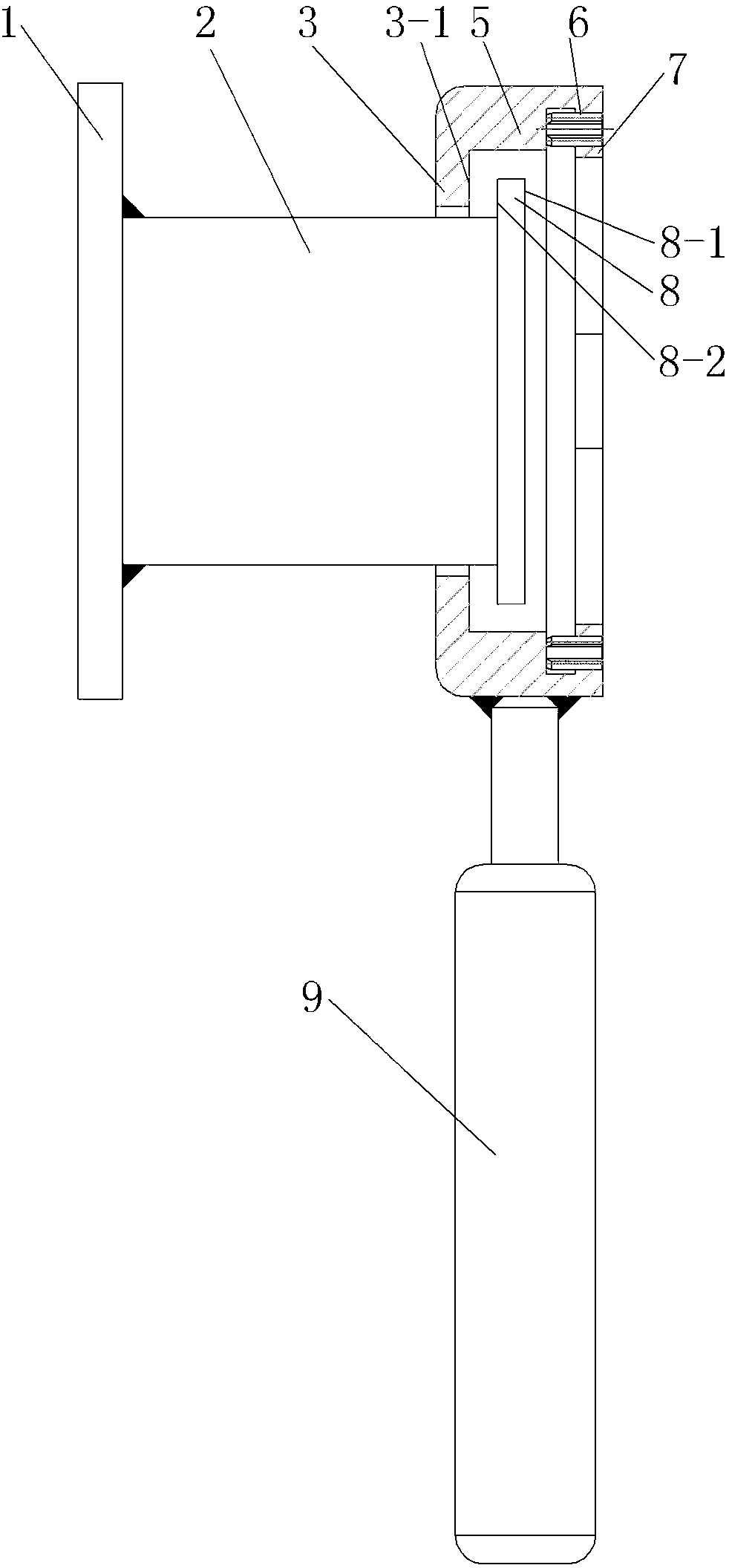 Changing device for engine break-in test and clamping mechanism for exhaust tube of changing device for engine break-in test