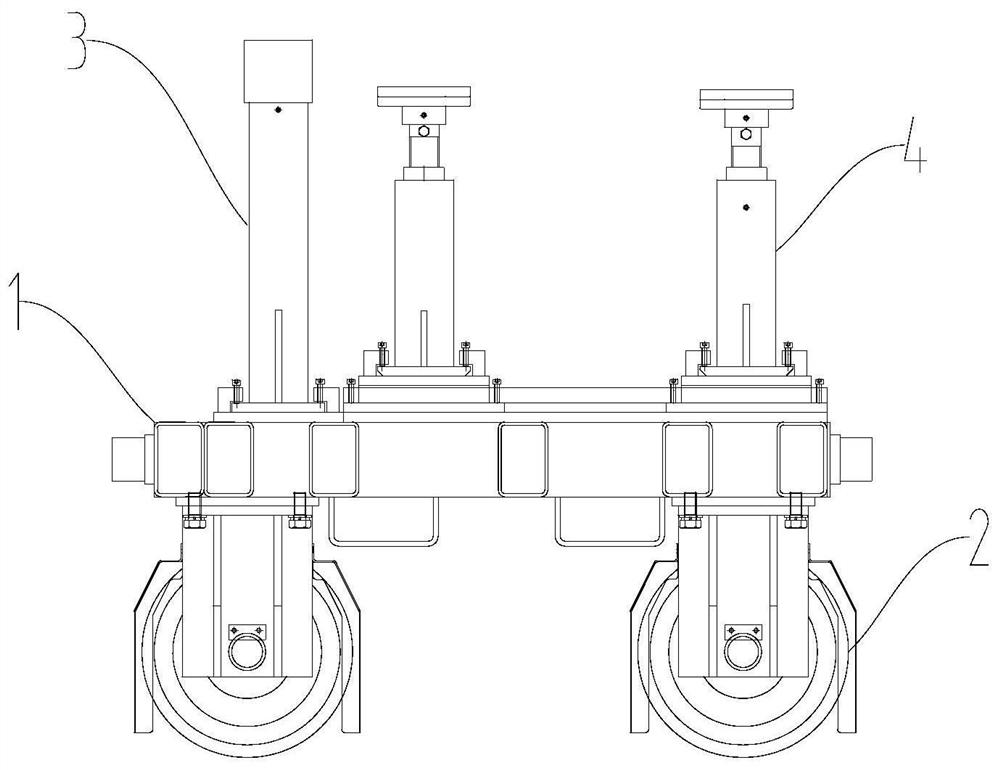 Vehicle chassis transfer trolley and vehicle chassis transfer trolley set