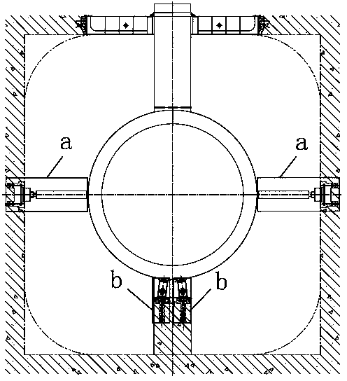 Supporting device of bulb turbine unit