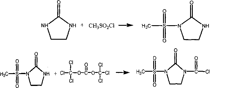 Method for synthesizing 1-chloroformyl-3-methyl sulfonyl-2-imidazo flavanone