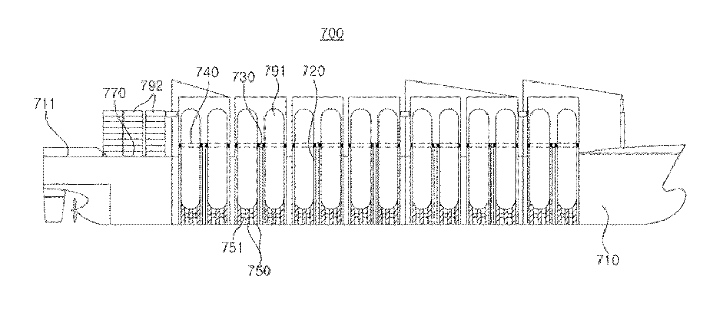 Ship for transporting a liquefied natural gas storage container