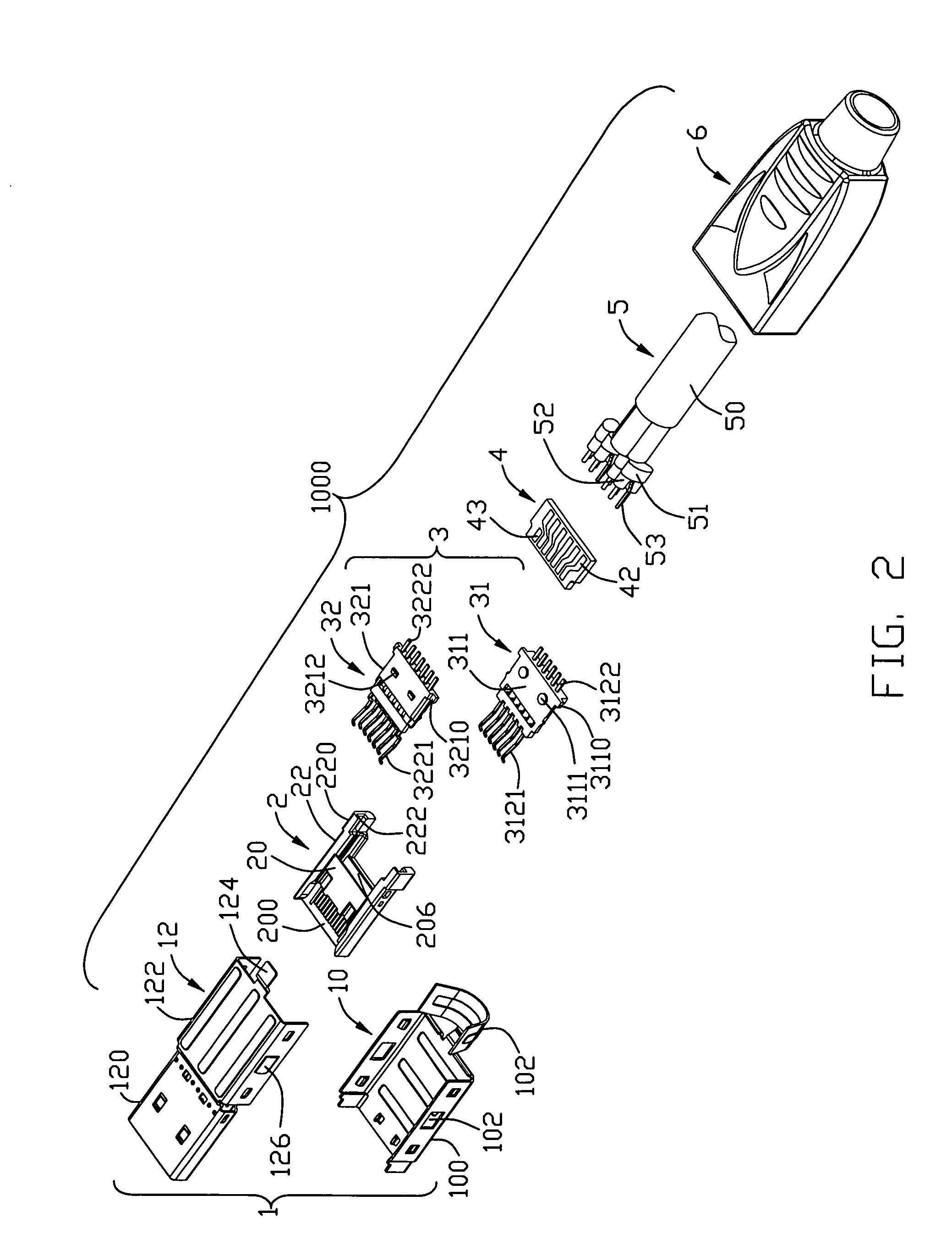 Cable assembly with improved termination disposition