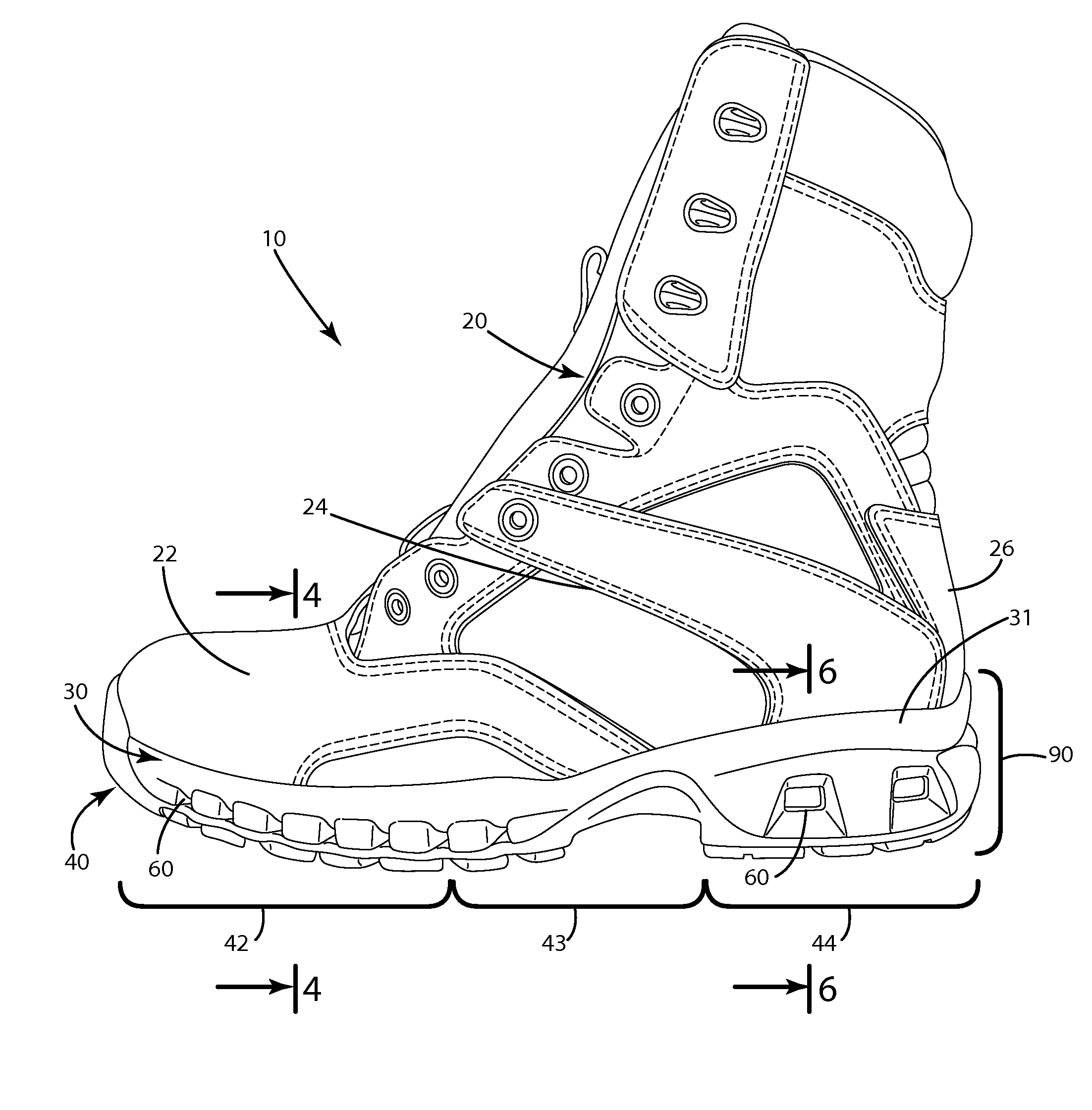 Water barrier for footwear