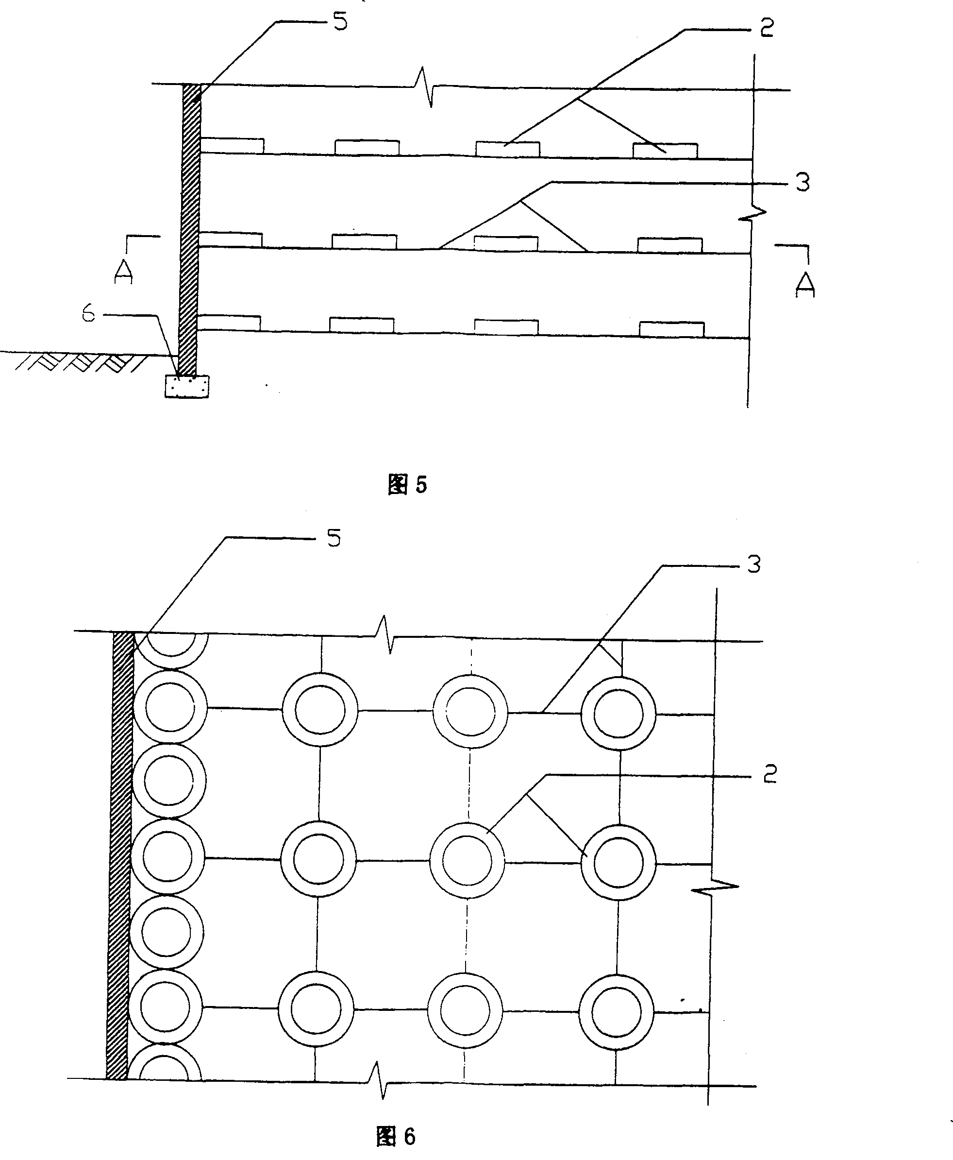 Method for building retaining wall by using waste-old tyre and triangle strips
