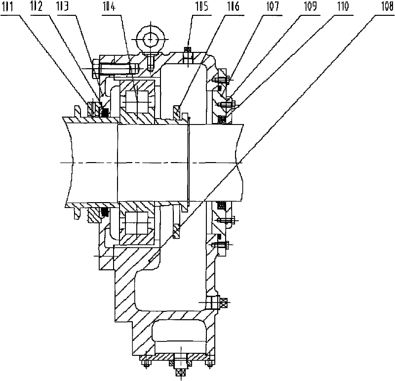 Sliding bearing body structure of large-caliber chemical circulating double-suction pump
