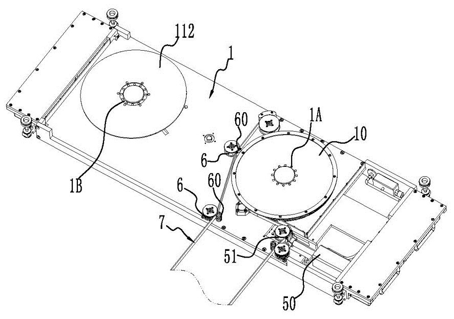 Driving device with belt take-up function and belt take-up method