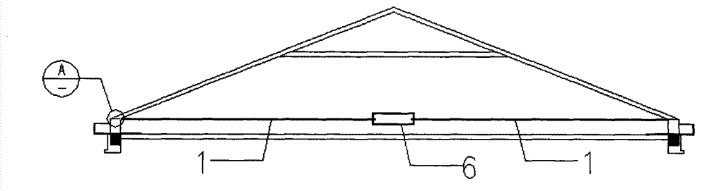 A-shaped roof truss steel rod structure system and construction method thereof