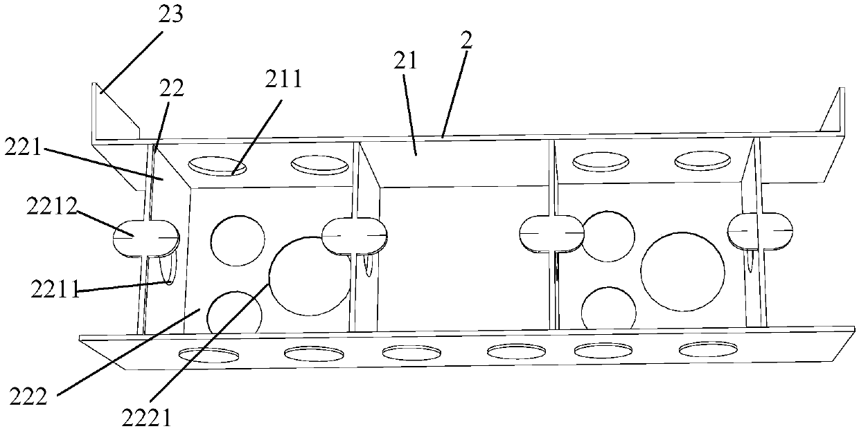 Wire box keel connection structure