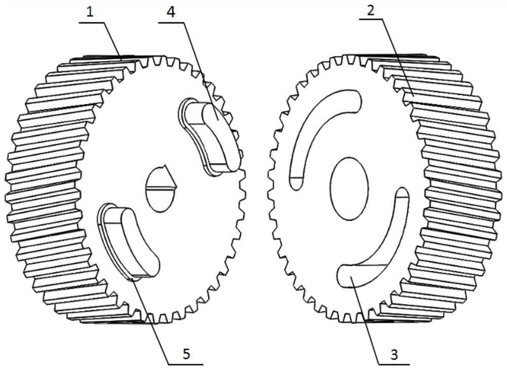 A split -type human character gear and its planet drive device
