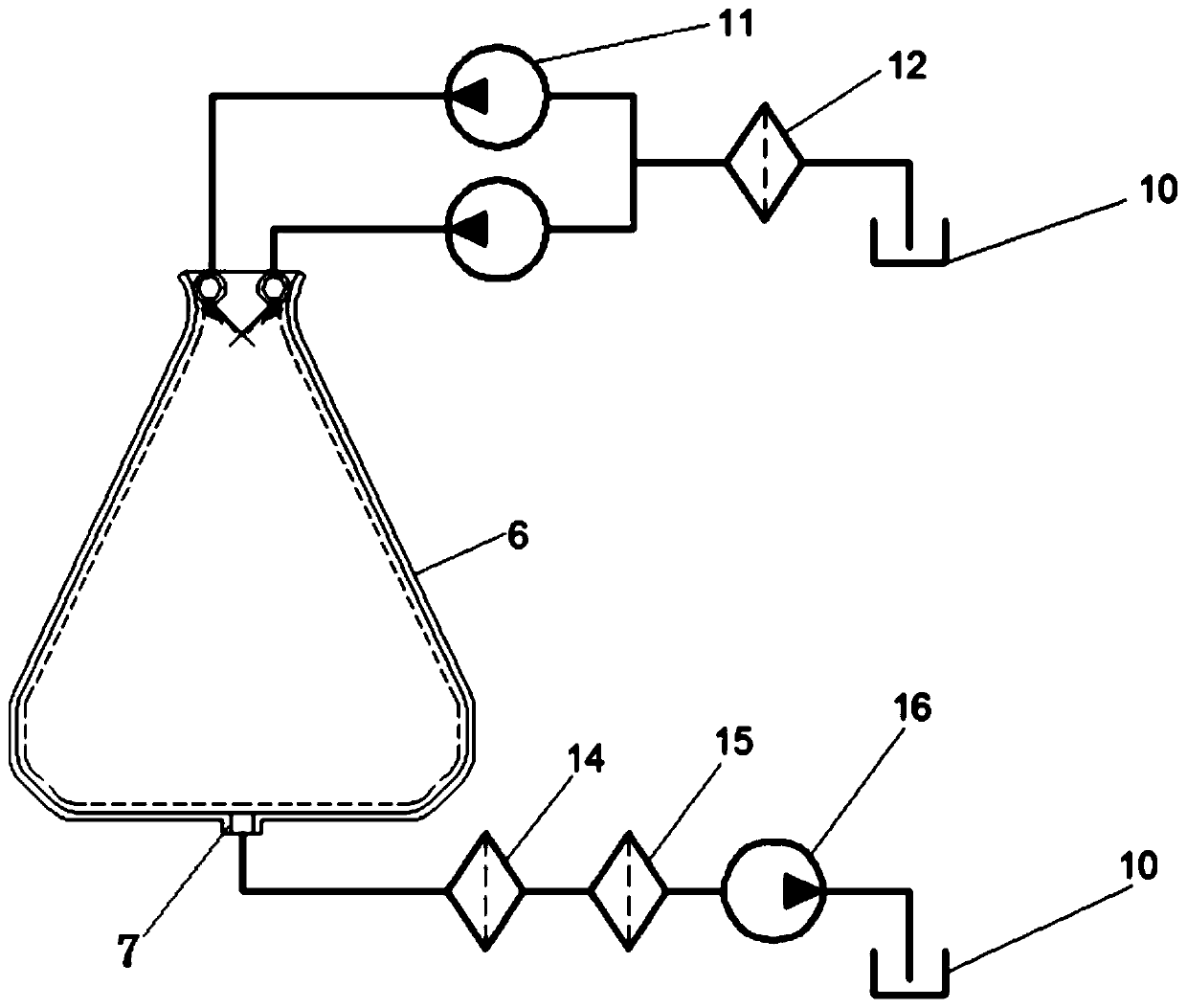 Cutting slag gas-liquid two-phase clearing device