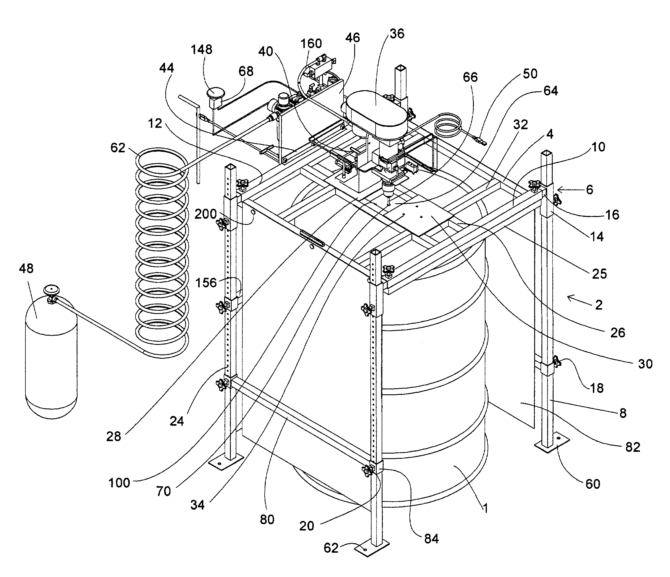 Container drilling apparatus for non-intrusive perforation of pressurized containers