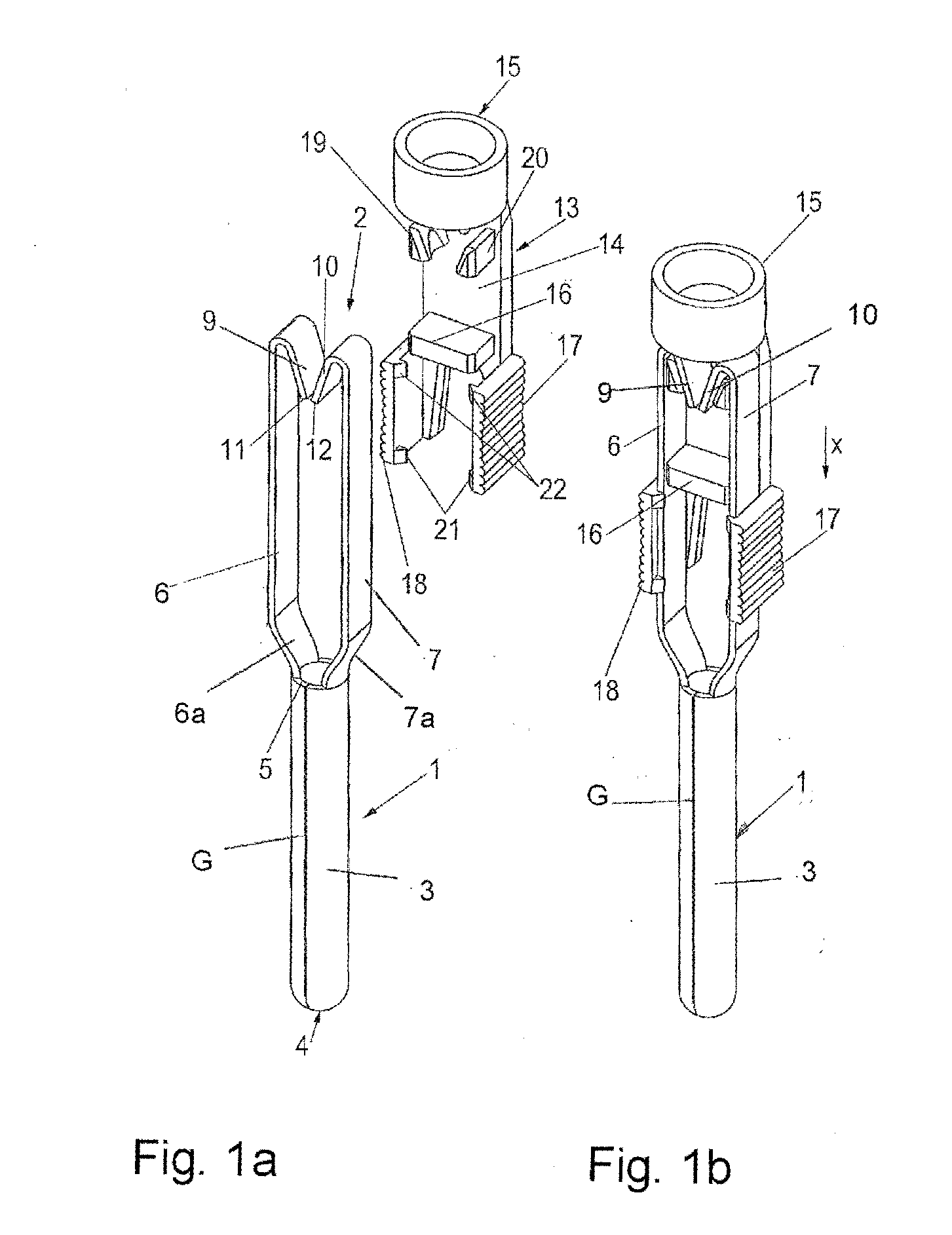 Pin or socket contact with resilient clip