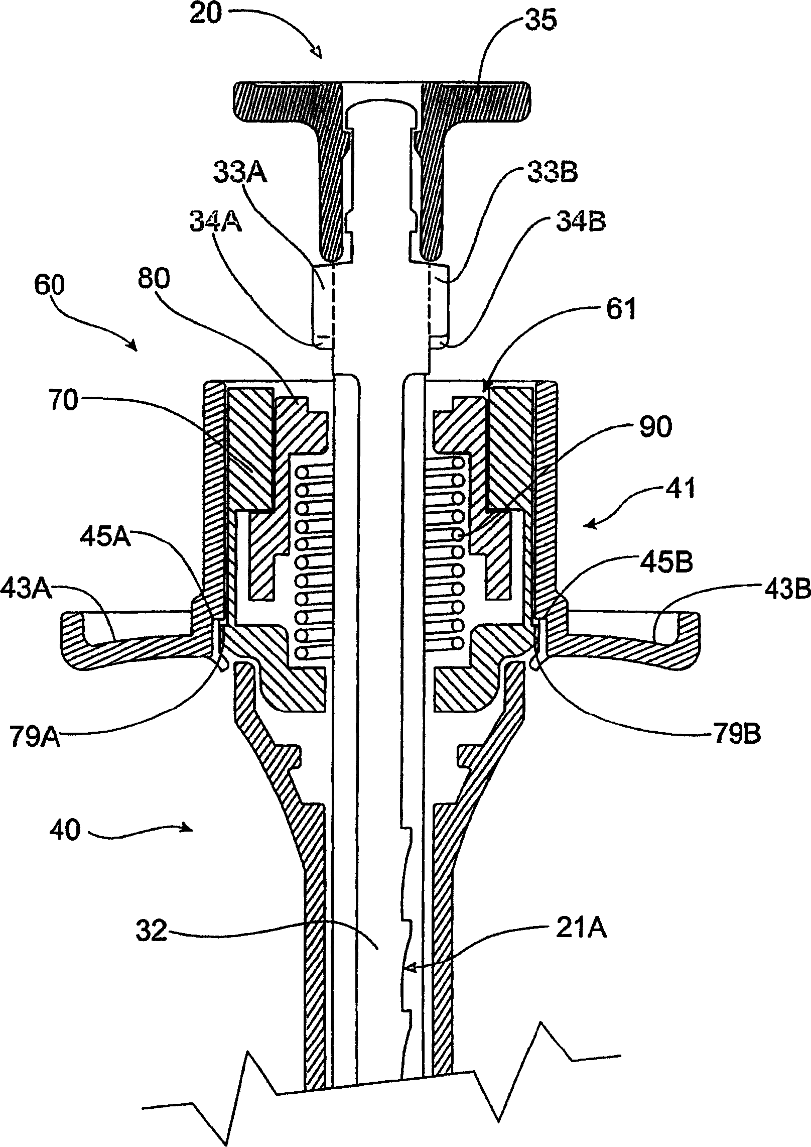 Syringe spring retainer