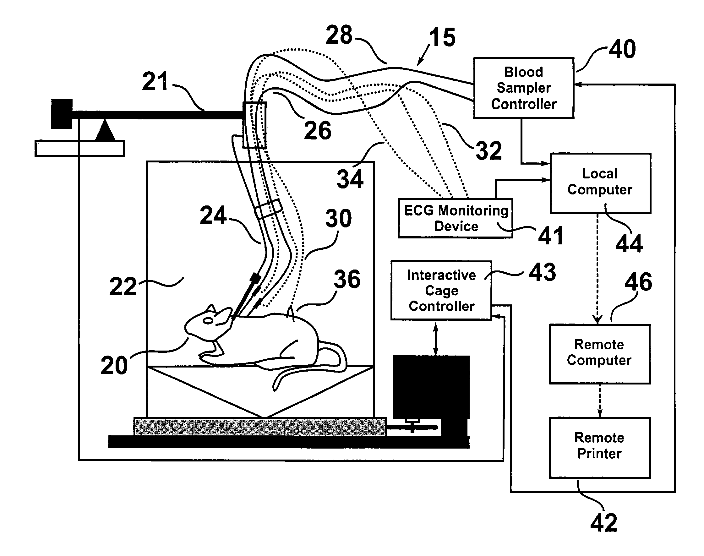 Device and method for electrocardiography on freely moving animals