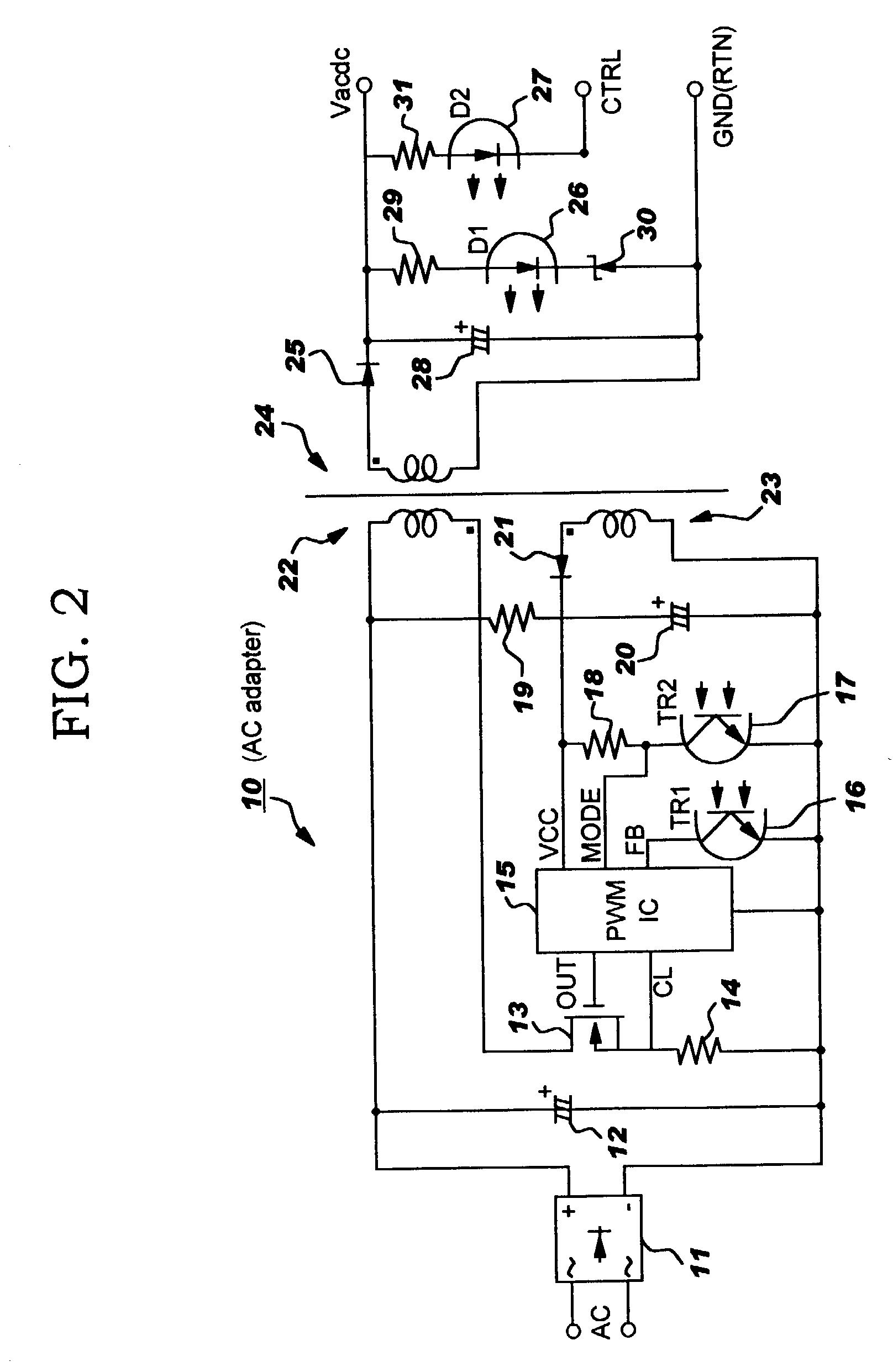 Method and apparatus for reducing power consumption in a power supply