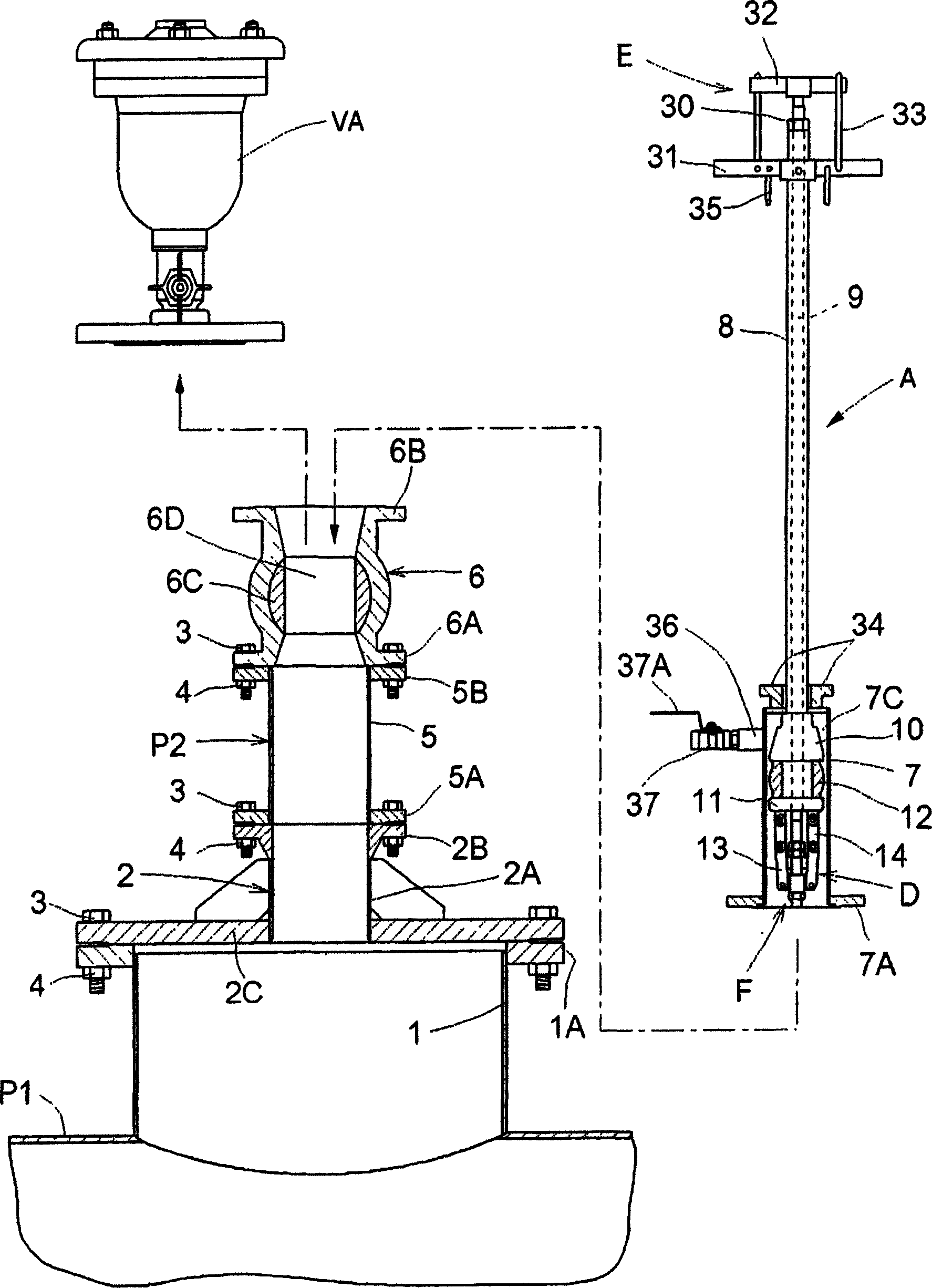 Pipe line-closing device