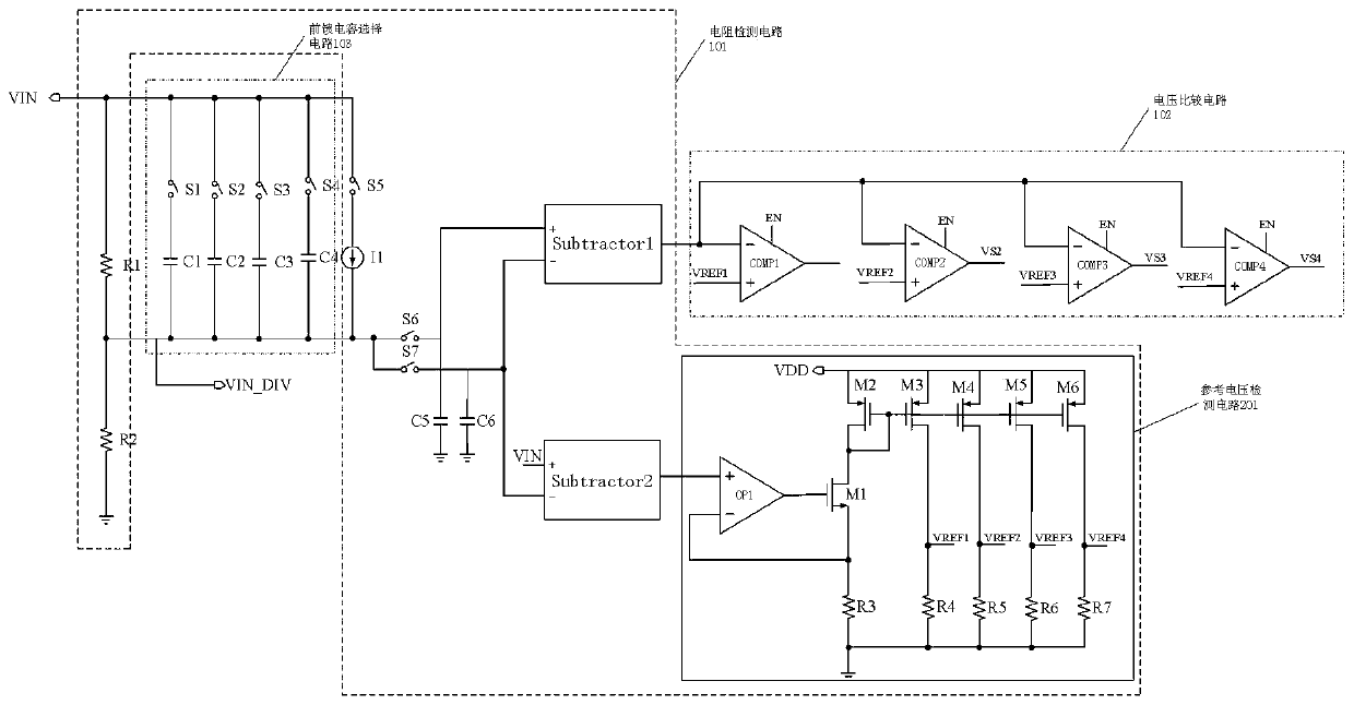 Input voltage bleeder circuit and overvoltage protection switch