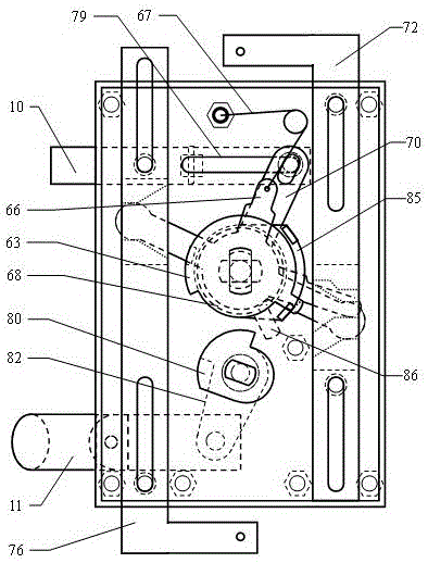 Lock cylinder fixed type crossed-shaped mechanical antitheft lock matched with fingerprint lock