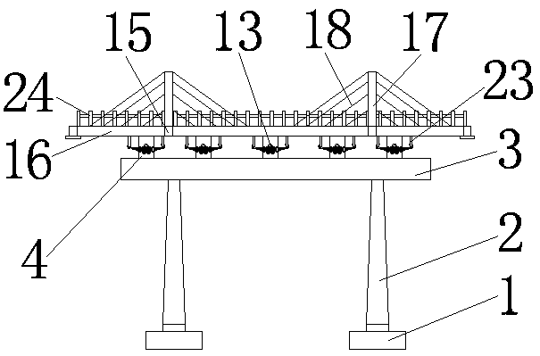 Seismic structure and construction method of a municipal bridge