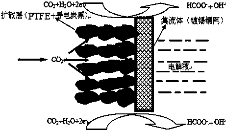 Preparation method of gas diffusion electrode for producing formic acid by electrochemical reduction of CO2